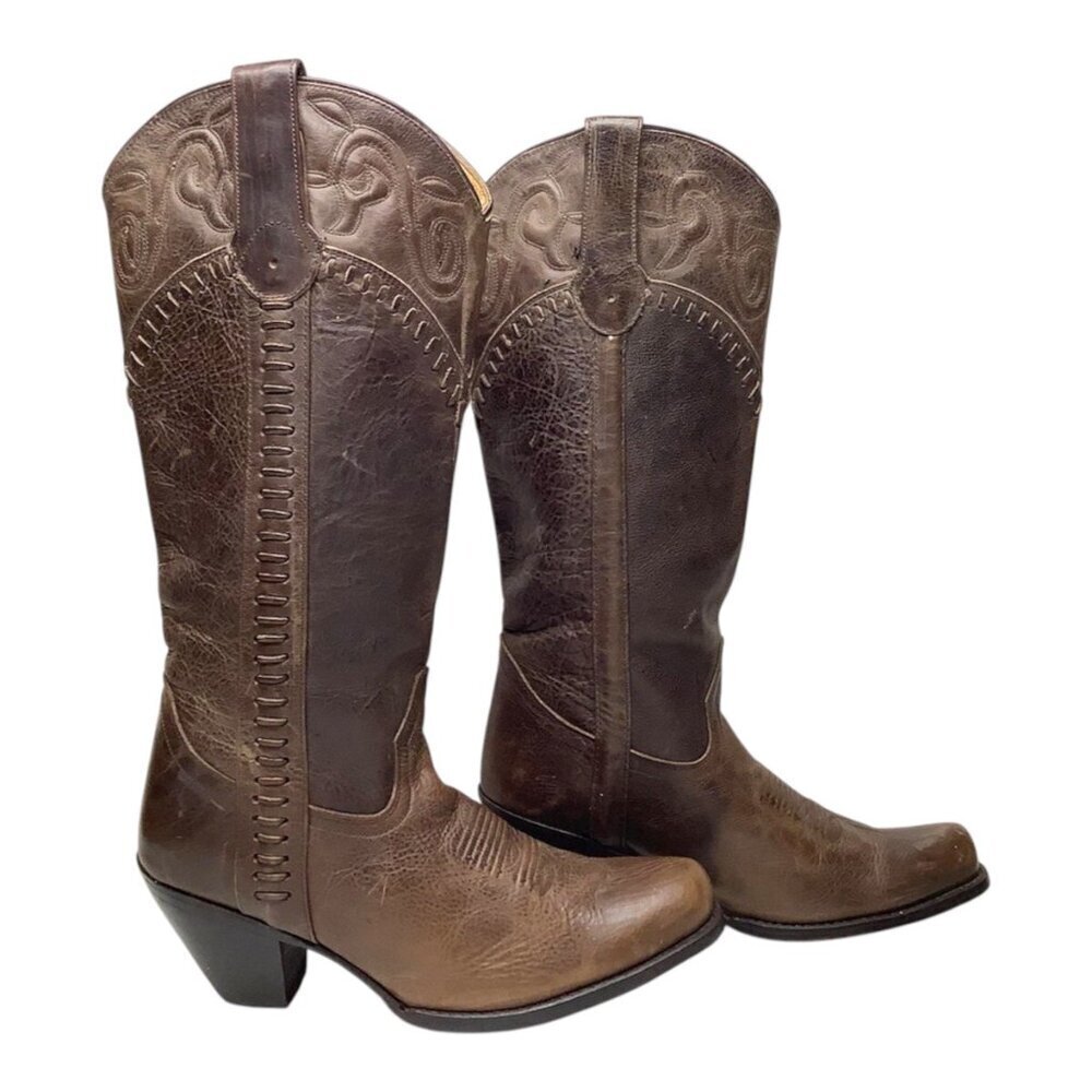 Sonora Brown Leather Cowboy Western Boots Size 6.5M